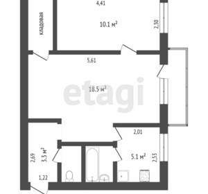 2-к квартира, вторичка, 41м2, 4/4 этаж