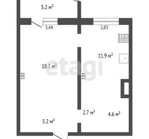 1-к квартира, вторичка, 48м2, 8/17 этаж