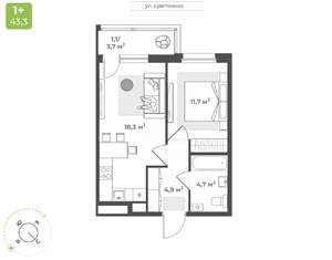 1-к квартира, вторичка, 41м2, 2/10 этаж