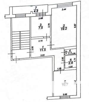 2-к квартира, вторичка, 57м2, 5/5 этаж