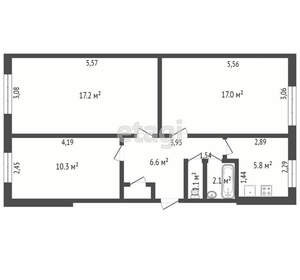 3-к квартира, вторичка, 61м2, 1/5 этаж