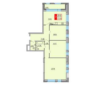 3-к квартира, вторичка, 114м2, 3/8 этаж