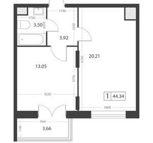 1-к квартира, вторичка, 44м2, 12/16 этаж