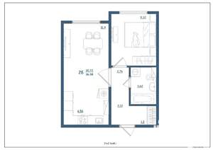 2-к квартира, сданный дом, 37м2, 5/15 этаж