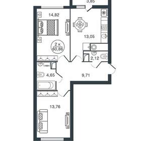 2-к квартира, вторичка, 61м2, 10/15 этаж