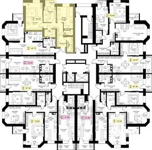 2-к квартира, вторичка, 66м2, 16/17 этаж