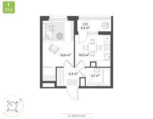 1-к квартира, вторичка, 35м2, 11/18 этаж