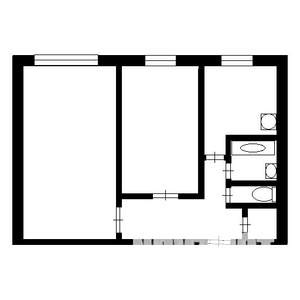 2-к квартира, вторичка, 46м2, 4/5 этаж