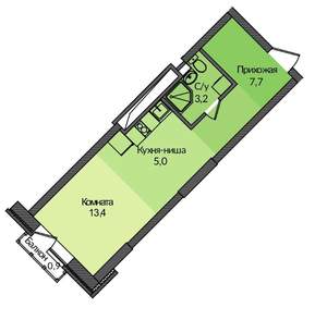 Студия квартира, вторичка, 30м2, 5/16 этаж