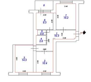3-к квартира, вторичка, 62м2, 5/5 этаж