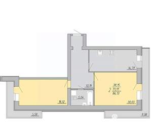 2-к квартира, строящийся дом, 86м2, 7/9 этаж