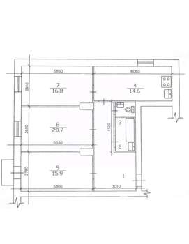 3-к квартира, вторичка, 72м2, 4/4 этаж