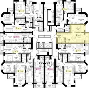 1-к квартира, вторичка, 47м2, 12/17 этаж