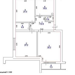 3-к квартира, вторичка, 117м2, 3/4 этаж