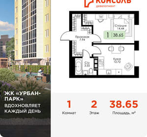 1-к квартира, вторичка, 39м2, 2/4 этаж