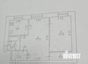 2-к квартира, вторичка, 42м2, 1/5 этаж