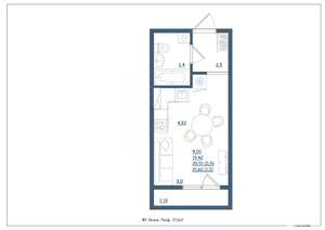 Студия квартира, сданный дом, 22м2, 10/18 этаж