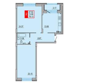 2-к квартира, вторичка, 78м2, 1/8 этаж