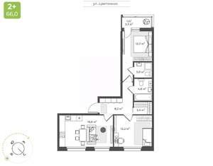 2-к квартира, вторичка, 64м2, 2/10 этаж