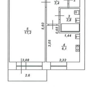 1-к квартира, вторичка, 30м2, 5/5 этаж