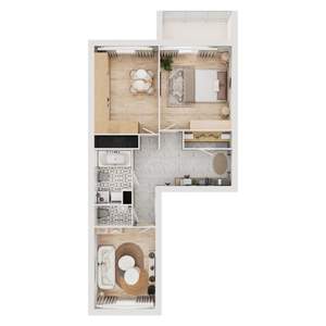 2-к квартира, вторичка, 62м2, 12/16 этаж