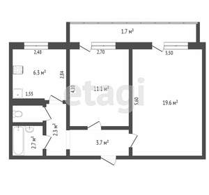 2-к квартира, вторичка, 47м2, 3/5 этаж