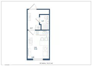 Студия квартира, сданный дом, 17м2, 3/4 этаж