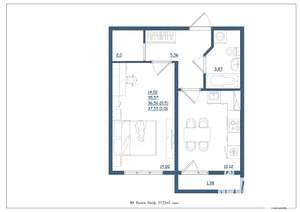 1-к квартира, сданный дом, 38м2, 15/18 этаж