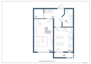 1-к квартира, сданный дом, 38м2, 16/18 этаж