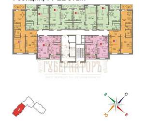 1-к квартира, сданный дом, 46м2, 21/22 этаж
