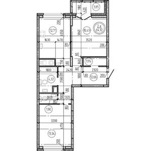 2-к квартира, вторичка, 64м2, 13/16 этаж