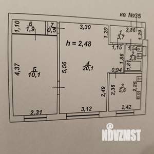 2-к квартира, вторичка, 45м2, 2/6 этаж