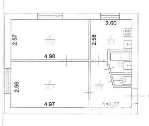 2-к квартира, вторичка, 41м2, 1/5 этаж
