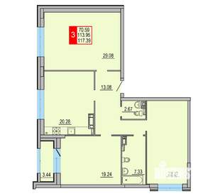 3-к квартира, вторичка, 117м2, 8/8 этаж