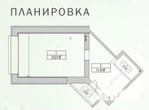 1-к квартира, вторичка, 41м2, 1/4 этаж