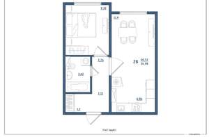 2-к квартира, сданный дом, 37м2, 3/15 этаж