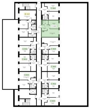 1-к квартира, вторичка, 39м2, 2/4 этаж