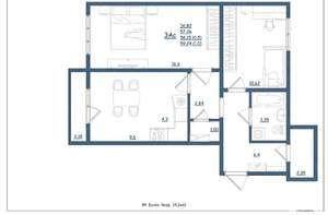 3-к квартира, сданный дом, 59м2, 15/18 этаж