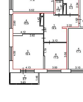 2-к квартира, вторичка, 68м2, 11/22 этаж