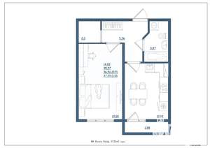 1-к квартира, сданный дом, 38м2, 7/18 этаж