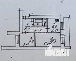 2-к квартира, вторичка, 51м2, 6/10 этаж