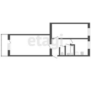 2-к квартира, вторичка, 46м2, 4/5 этаж