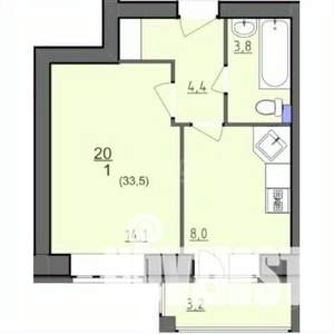 1-к квартира, вторичка, 33м2, 6/8 этаж