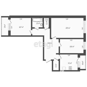 3-к квартира, вторичка, 61м2, 3/5 этаж
