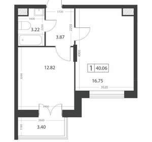 1-к квартира, вторичка, 40м2, 8/16 этаж