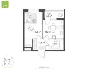 1-к квартира, вторичка, 35м2, 8/18 этаж