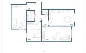 3-к квартира, сданный дом, 68м2, 8/15 этаж