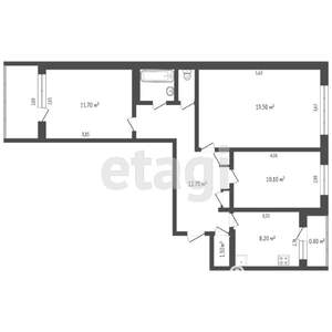 3-к квартира, вторичка, 67м2, 8/9 этаж
