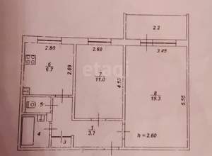 2-к квартира, вторичка, 47м2, 8/9 этаж