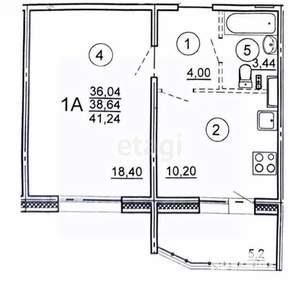 1-к квартира, вторичка, 41м2, 9/16 этаж